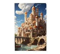 Puzzle con immagine del castello dell'anime. Puzzle in legno per adulti e bambini, decorazioni impegnative
