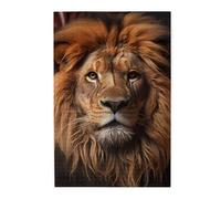 Puzzle con immagine dello sguardo del leone. Puzzle in legno per adulti e bambini, decorazioni impegnative puzzle