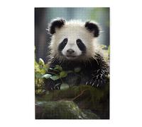 Puzzle con immagine di cuccioli di panda nella foresta. Puzzle in legno per adulti e bambini, decorazioni impegnative puzzle