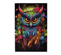 Puzzle con immagine di gufo rosetta. Puzzle in legno per adulti e bambini, decorazioni impegnative puzzle