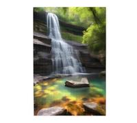 Puzzle con immagini con vista sulla cascata. Puzzle in legno per adulti e bambini, decorazioni impegnative puzzle