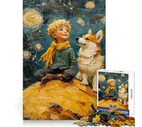 Puzzle con immagini del Piccolo Principe e del Corgi per ragazzi, 1000 pezzi per allenare la mente, semplice e divertente da assemblare, regalo prezioso 38x52cm
