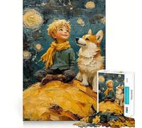 Puzzle con immagini del Piccolo Principe e del Corgi per ragazzi, 1000 pezzi per allenare la mente, semplice e divertente da assemblare, regalo prezioso 38x52cm