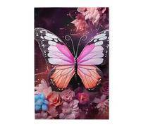 Puzzle con immagini di farfalle e fiori. Puzzle in legno per adulti e bambini, decorazioni impegnative