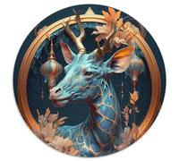 Puzzle con incantesimi di giraffa da 1000 pezzi, puzzle rotondo da 1000 pezzi, ideale per gli innamorati, perfetto come regalo di Natale, Capodanno e San Valentino (67,5x67,5cm)