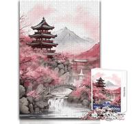 Puzzle con inchiostro lavabile dei templi giapponesi da 1000 pezzi per adulti, gioco educativo per allenare la mente, regalo a sorpresa ideale per i propri cari, dimensioni 50x75cm