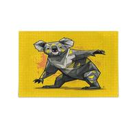 Puzzle con koala geometrico in posa dinamica, puzzle impossibile, difficile, difficile, impegnativo, 500 pezzi