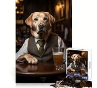 Puzzle con Labrador giallo al pub per ragazzi, 1000 pezzi, stimola la concentrazione, ideale per il tempo libero e il relax, con incastri perfetti Il miglior regalo (50x75cm)