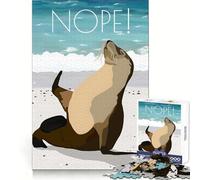 Puzzle con leone marino che dice "No" per adolescenti, 1000 pezzi, gioco divertente e stimolante per il tempo libero, decorazione murale con ritagli chiari (38x52cm)