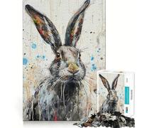 Puzzle con lepre schizzata, 1000 pezzi per adolescenti, rafforza la memoria, tranquillo, di qualità, con bordo, regalo di Babbo Natale 50x75cm