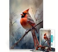 Puzzle con l'immagine del cardinale rosso, 1000 pezzi, ideale per ragazzi Gioco di logica e relax Taglio preciso (38x26cm)