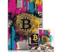 Puzzle con logo Bitcoin da 1000 pezzi per adolescenti, giochi educativi, decorazioni per la casa, ideali come regalo per tutta la famiglia, 75x50cm