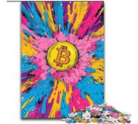 Puzzle con logo Bitcoin per adolescenti, 1000 pezzi, giocattoli per l'intrattenimento della famiglia, ideali come regalo per tutta la famiglia (26x38cm)
