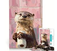 Puzzle con lontra e carta igienica, 1000 pezzi, ideale per ragazzi, stimolante per la mente e per tutta la famiglia Dimensioni precise, regalo memorabile (38x52cm)