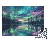 Puzzle con luce polare, 1000 pezzi, per adulti, decorazione per la casa | 52 x 38 cm, in cartone per amanti dell'arte, antistress, fatto a mano, regalo per amici, decorazione per ufficio
