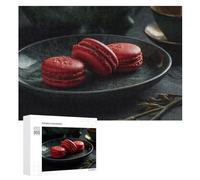 Puzzle con macaron sul piatto, 300 pezzi, puzzle in legno personalizzato per adulti e amici, idea regalo per matrimonio, compleanno, San Valentino, decorazione per la casa