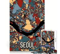 Puzzle con mappa della città di Seoul, Corea del Sud, per ragazzi, 1000 pezzi, stimolante per la mente, ideale per il relax e le vacanze (38x26cm)
