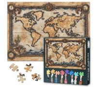 Puzzle con mappe del mondo antiche con 1000 pezzi, per adulti, difficili, per adulti, regali per adulti, puzzle per feste di famiglia, decorazione per la casa, 50 cm x 70 cm