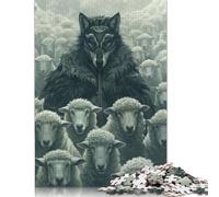 Puzzle con maschera di lupo e capo pecora, giochi creativi, 100% in cartone riciclato, per adulti, regali di Natale, 1000 pezzi (75x50 cm)