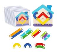 Puzzle Con Mollette In Legno 18,5x18x5,5 Cm Rompicapo Impilabile A Fo