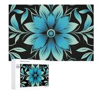 Puzzle con motivo a foglie blu, 1000 pezzi, puzzle in legno personalizzato per adulti e amici, puzzle con immagini, regali per matrimoni, compleanni, San Valentino, decorazione per la casa