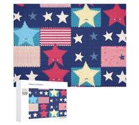 Puzzle con motivo a stelle per adulti, 520 pezzi, puzzle in legno unico, regalo impegnativo per serate di gioco in famiglia, 38 x 50 cm
