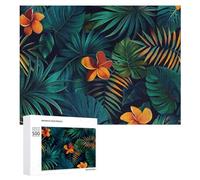 Puzzle con motivo foglie tropicali 500 pezzi puzzle in legno personalizzato foto puzzle per adulti amici foto puzzle regali per matrimonio, compleanno, San Valentino, decorazione per la casa