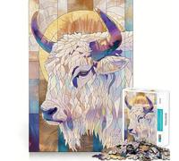 Puzzle con motivo Yak e decorazioni dorate,1000 pezzi,gioco di logica,incastro perfetto,pezzi precisi,divertimento in famiglia,attività serale (38x26cm)