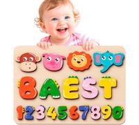 Puzzle con nome personalizzato, regali personalizzati per il primo compleanno - Puzzle in legno per bambini piccoli, giocattolo Montessori