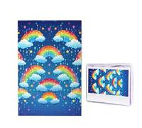 Puzzle con nuvole arcobaleno a goccia di pioggia, 1000 pezzi, puzzle personalizzato, in legno, per adulti, foto, puzzle artistico da appendere alla parete, decorazione per compleanno, matrimonio, San