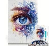 Puzzle con occhi ad acquerello,1000 pezzi,divertente per sviluppare la memoria,con bordi lisci e incastri perfetti,un modo divertente per riempire le ore vuote (38x52cm)