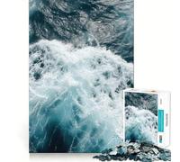Puzzle con onde oceaniche da 1000 pezzi per adulti, gioco cognitivo per momenti di condivisione, assemblaggio di modelli, idea regalo di Babbo Natale (38x26cm)