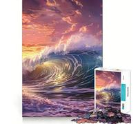 Puzzle con onde oceaniche per ragazzi, 1000 pezzi, gioco intelligente per tutta la famiglia, assemblaggio con motivo a tema natalizio (38x52cm)