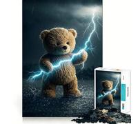 Puzzle con orsacchiotto e fulmine per ragazzi, 1000 pezzi, stimola la memoria, ideale per il tempo libero, con bordi puliti e un regalo delizioso 38x26cm