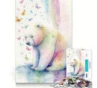Puzzle con orso polare, 1000 pezzi, ideale per ragazzi, gioco di logica e divertimento, con bordi lisci, perfetto come regalo di compleanno 50x75cm