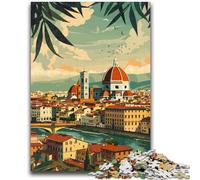 Puzzle con paesaggi di Firenze, Italia, per adolescenti, 1000 pezzi, giochi divertenti per famiglie, attività divertenti a casa, regalo di compleanno, regali da viaggio, 1000 pezzi (26x38cm)