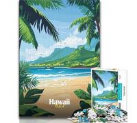 Puzzle con paesaggi di spiaggia hawaiana per adolescenti, aiuta il cervello ad allenarsi Giocattoli avvincenti per coltivare la pazienza Un'opera d'arte 50x75cm