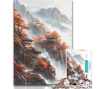 Puzzle con paesaggi giapponesi per adulti e adolescenti, aiuta il cervello a esercitare i giocattoli avvincenti per coltivare la pazienza e l'interazione genitore-figlio (38x26cm)