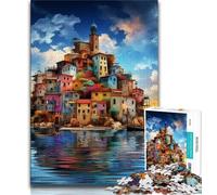 Puzzle con paesaggi marini italiani puzzle per adolescenti da 1000 pezzi decorazione da parete regali unici per compleanno e Natale adatti per bambini di età compresa tra 14 e 18 anni (26x38cm)
