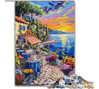 Puzzle con paesaggi urbani mediterranei per adolescenti, 1000 pezzi, adatti a bambini dai 14 anni in su, per un divertimento in famiglia tutta la famiglia (50x75cm)