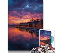 Puzzle con paesaggio al tramonto per adulti, 1000 puzzle, gioco stimolante, ideale come regalo per tutta la famiglia (38x26cm)