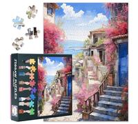 Puzzle con paesaggio costiero da 1000 pezzi, per adulti, motivo città difficile e impegnativo, 70 x 50 cm, regalo per la serata in famiglia e accessorio per la casa