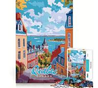 Puzzle con paesaggio della città di Quebec, 1000 pezzi, gioco di abilità mentale, rilassante, taglio di precisione, pezzo da collezione (50x75cm)