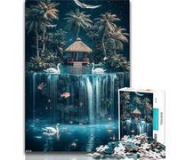 Puzzle con paesaggio dell'isola dei cigni per adolescenti, 1000 pezzi, giocattoli educativi per l'apprendimento, giochi per famiglie, regalo di compleanno, regali (38x26cm)