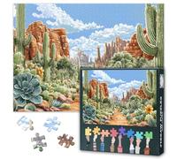 Puzzle con paesaggio desertico per adulti, 1000 pezzi, Southwestern Cactus Trail Puzzle Arte per adulti, decorazione della casa, puzzle di paesaggio, come regalo per la serata di gioco in famiglia, 50