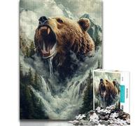 Puzzle con paesaggio di orso bruno nella foresta per adolescenti, 1000 puzzle, giocattoli, giochi educativi, antistress, lista dei desideri con Babbo Natale, 38x26cm