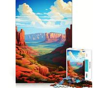 Puzzle con paesaggio di Sedona, dipinto ad olio, per ragazzi, 1000 pezzi, gioco per esercitare la mente, design rilassante, assemblaggio, sorpresa di Natale (38x52cm)
