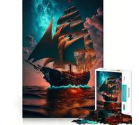 Puzzle con paesaggio e barca a vela per ragazzi, 1000 pezzi, stimola la memoria, momenti di serenità, taglio premium, regalo di compleanno (38x26cm)