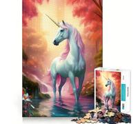 Puzzle con paesaggio fantasy a tema unicorno per ragazzi,1000 pezzi,gioco stimolante per la mente,montaggio sicuro e stabile,attività di condivisione per i propri cari (38x52cm)