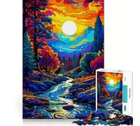 Puzzle con paesaggio fluviale vibrante,1000 pezzi,divertente per allenare la mente,con componenti robusti e ben definiti,ideale per un piacevole svago in casa (50x75cm)